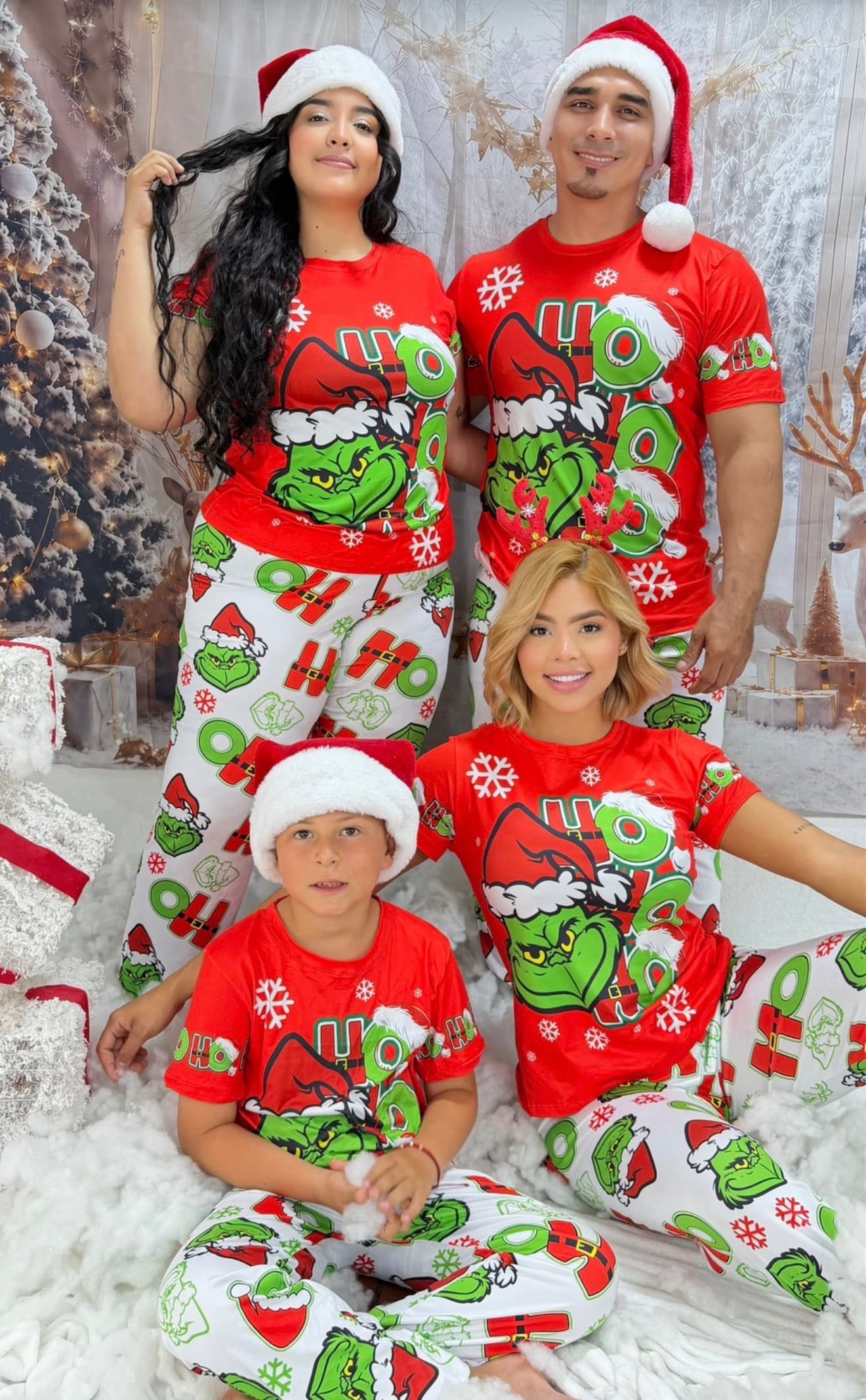 Grinch family matching Christmas pajama set